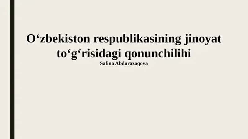 Jinoyat-protsessual Qonunchilik