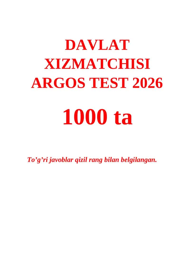ARGOS TEST 2026
