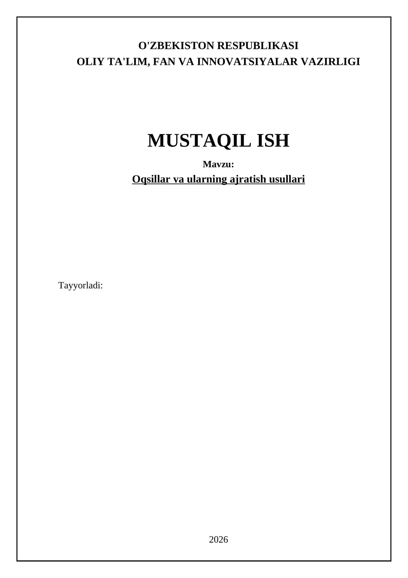 Oqsillar va ularning ajratish usullari