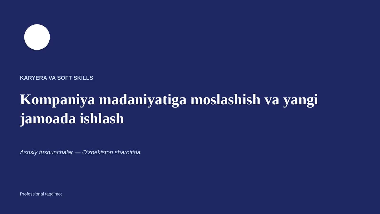 KARYERA VA SOFT SKILLS