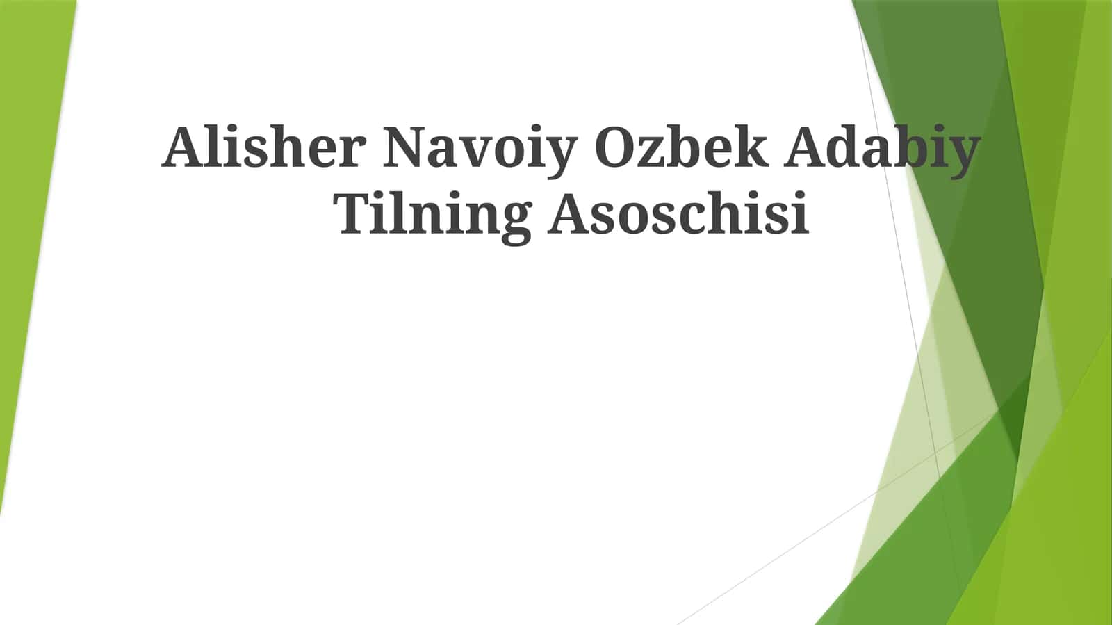 Alisher Navoiy Ozbek AdabiyTilningAsoschisi