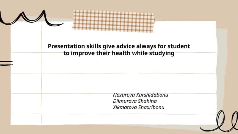 Presentation Skills for Student Health Improvement