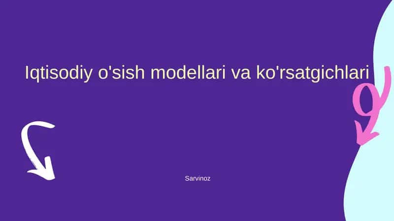Iqtisodiy o'sish modellari va ko'rsatgichlari