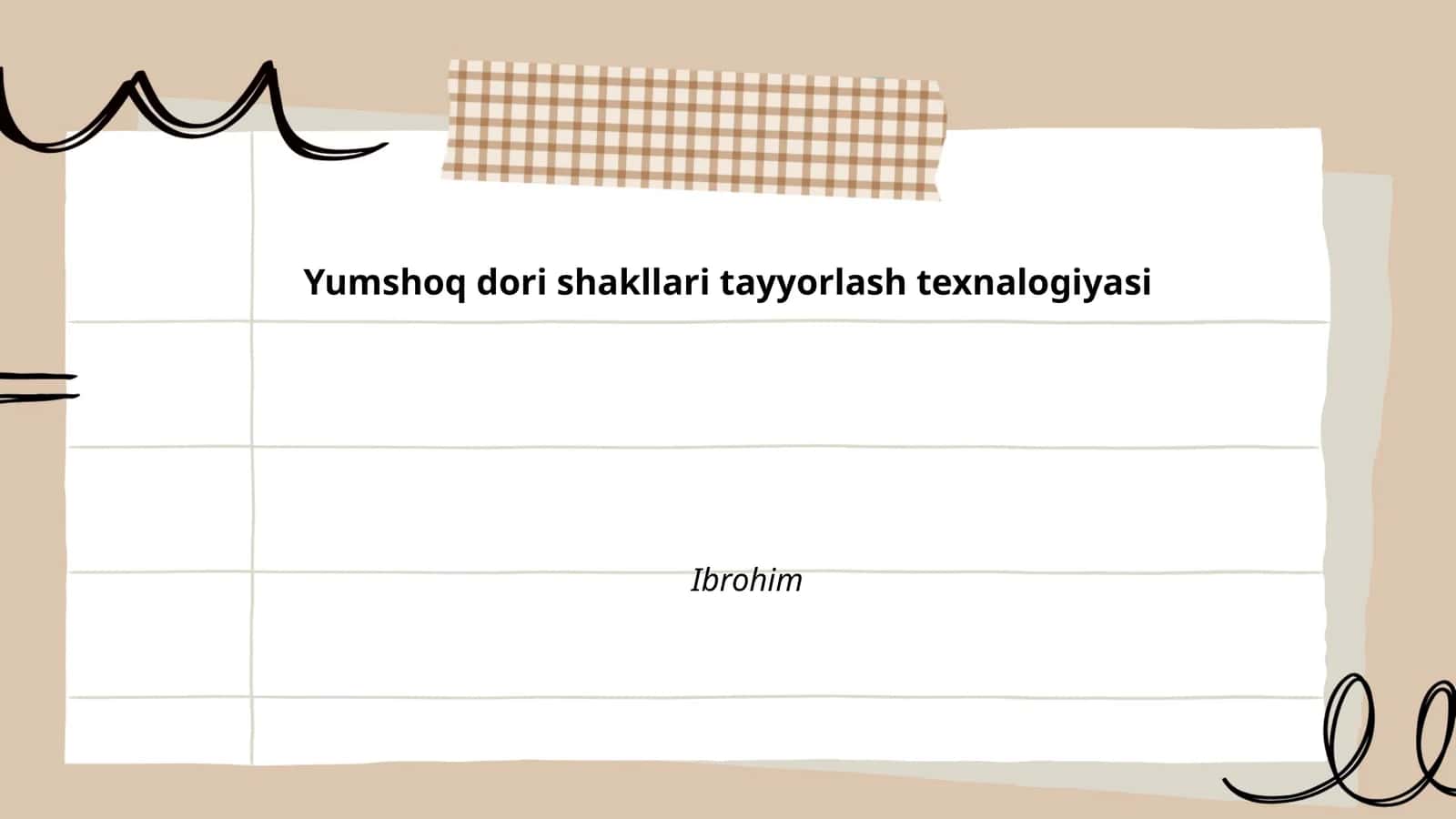 Yumshoq dori shakllari tayyorlash texnalogiyasi