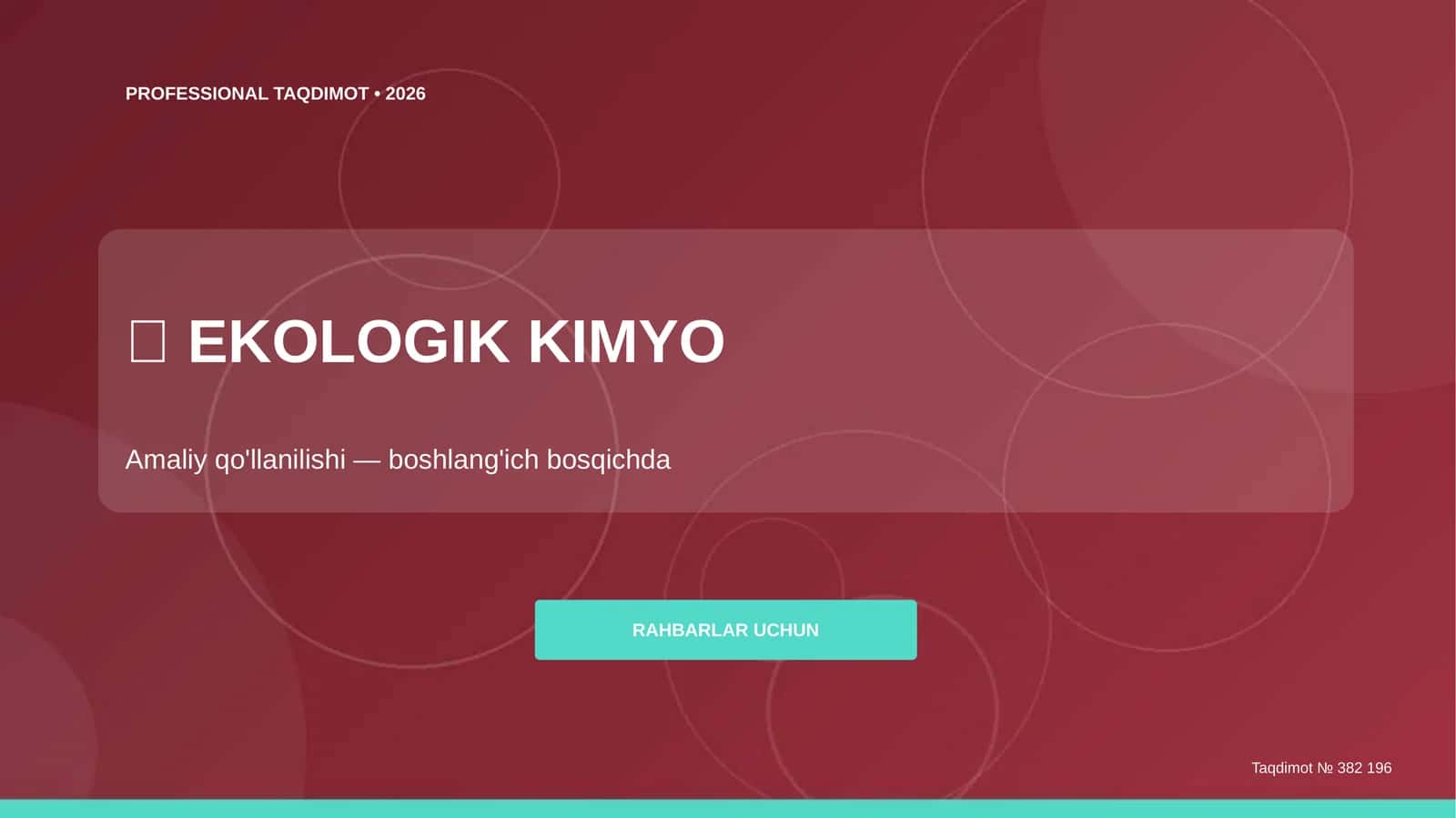 EKOLOGIK KIMYO