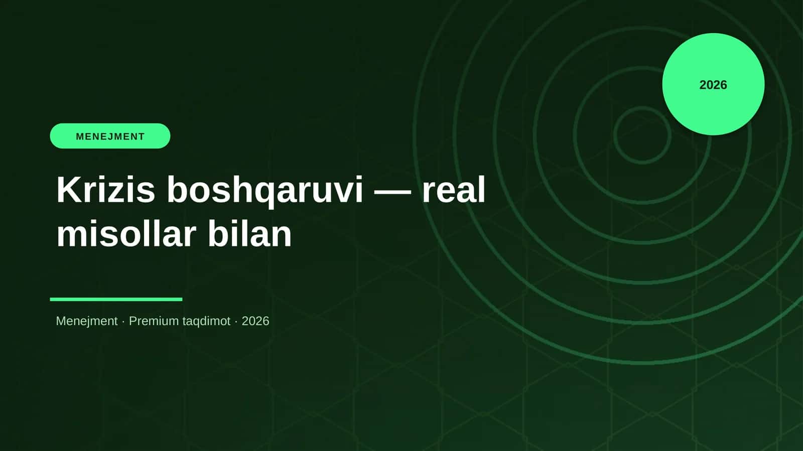 Krizis boshqaruvi — real misollar bilan