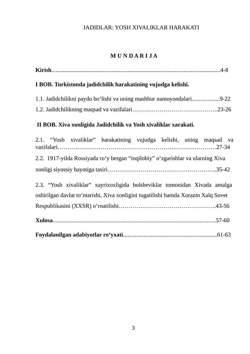 JADIDLAR: YOSH XIVALIKLAR HARAKATI