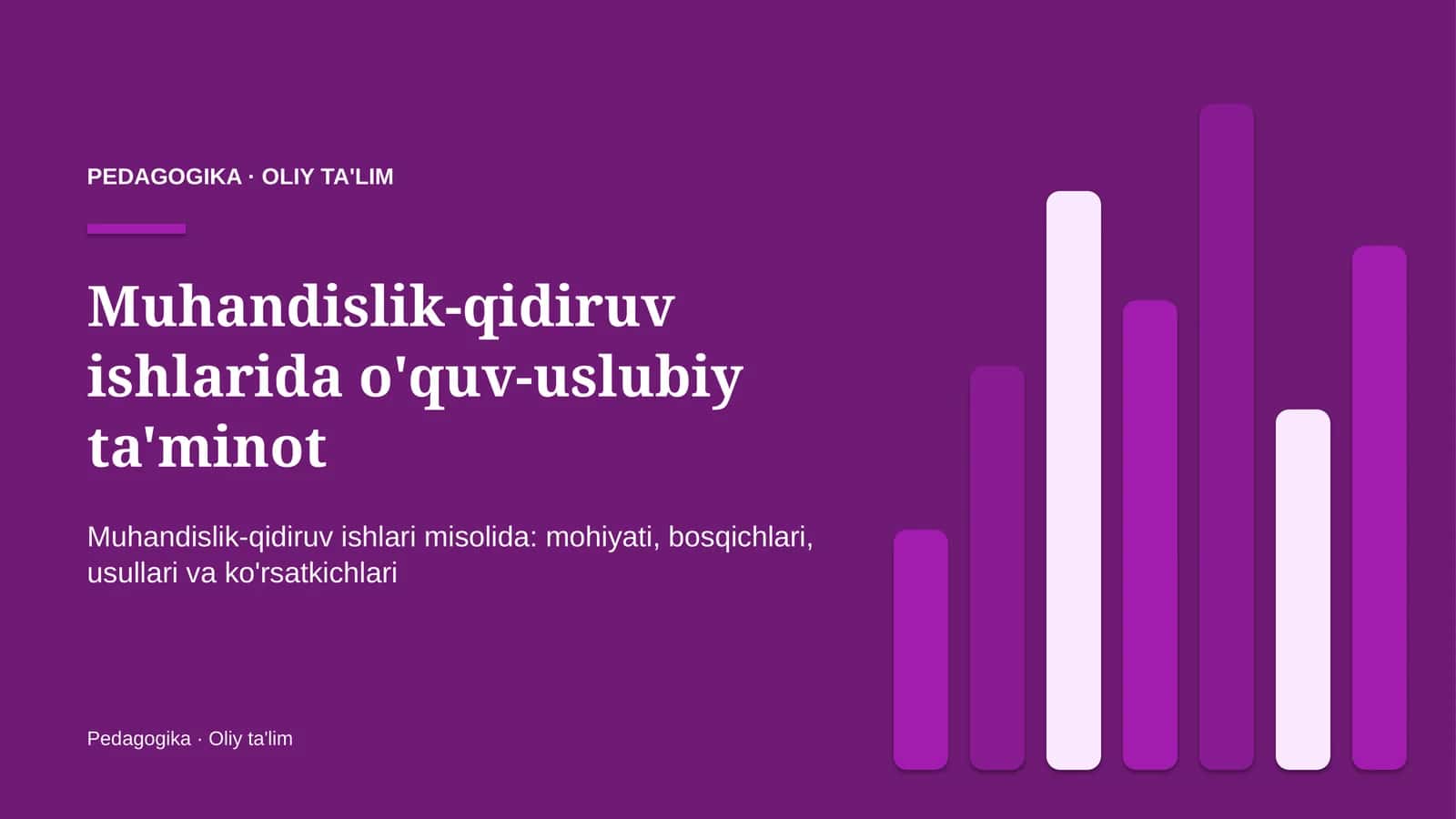 muhandislik qidiruv ishlarida o'quv uslubiy ta'minot 4523