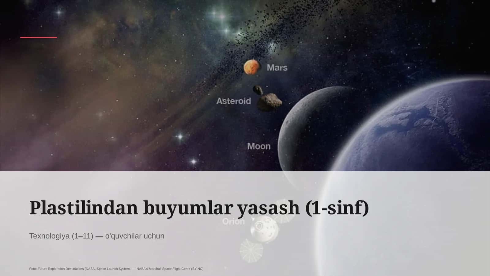 Plastilindan buyumlar yasash (1-sinf)