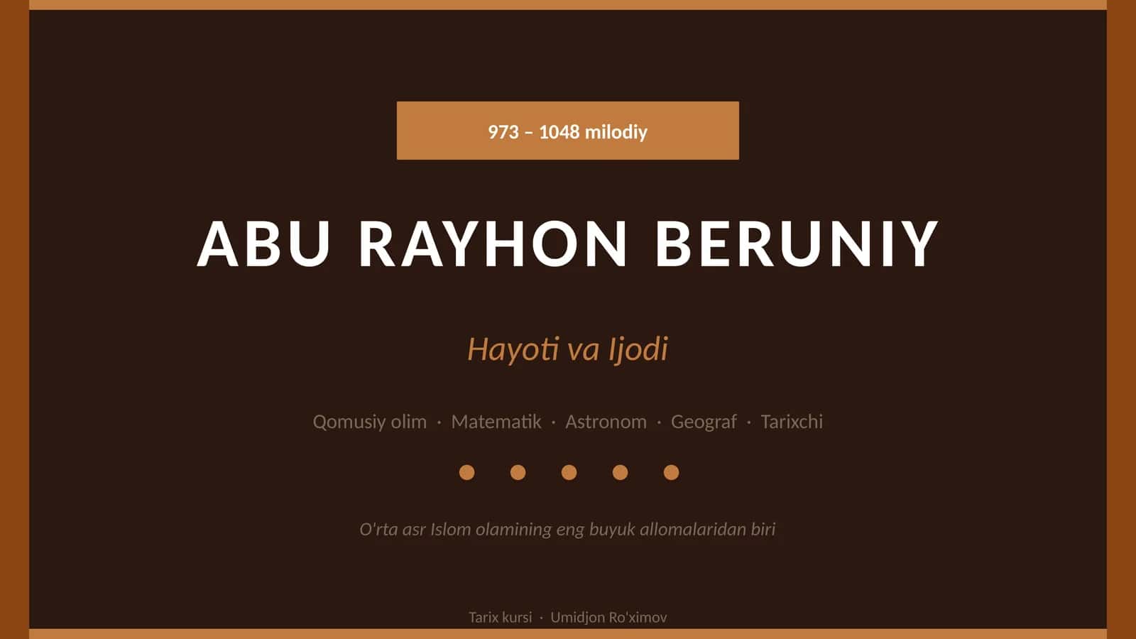 ABU RAYHON BERUNIY