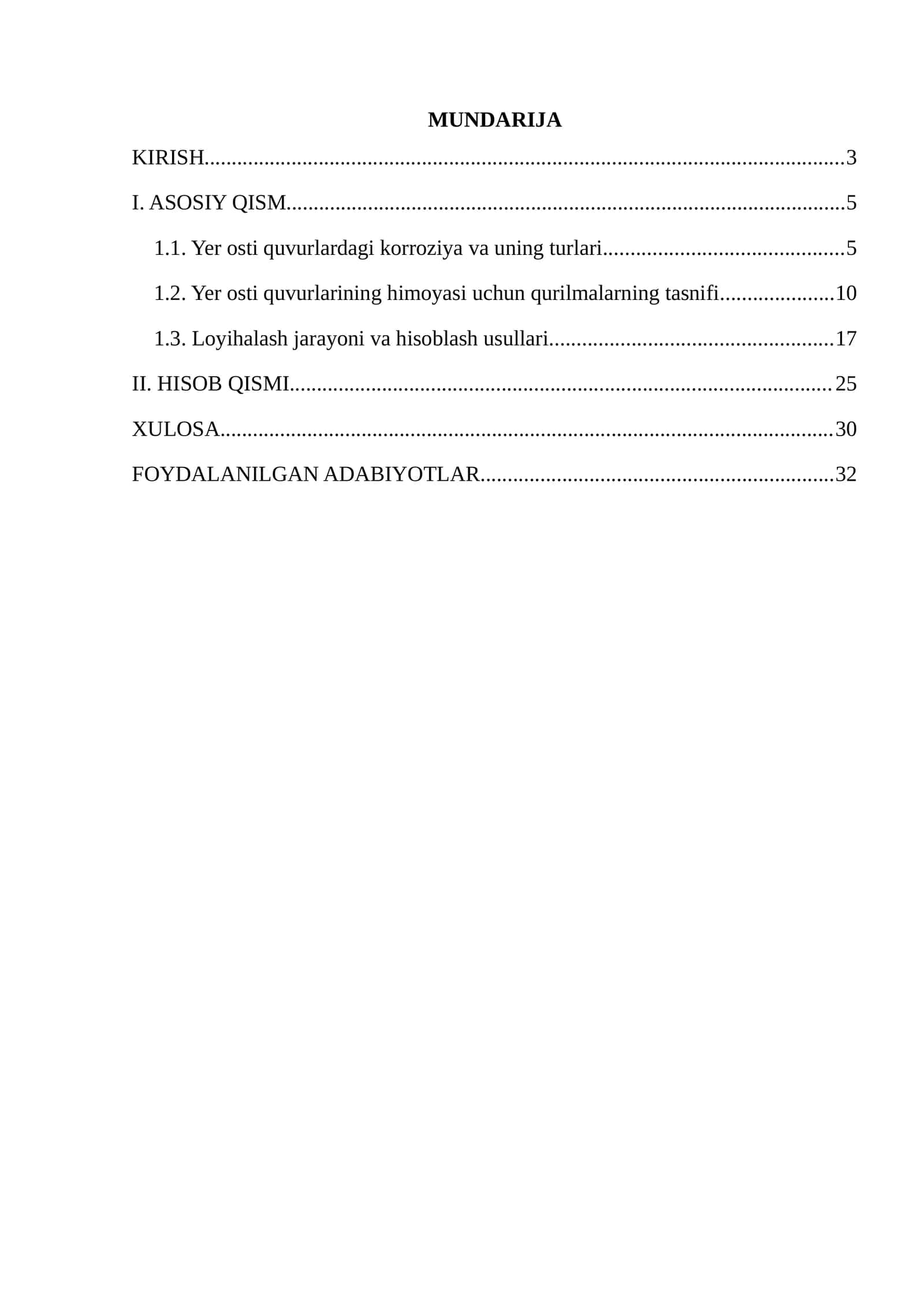 Yer osti quvurlarining himoyasi uchun qurilmalarning tasnifi