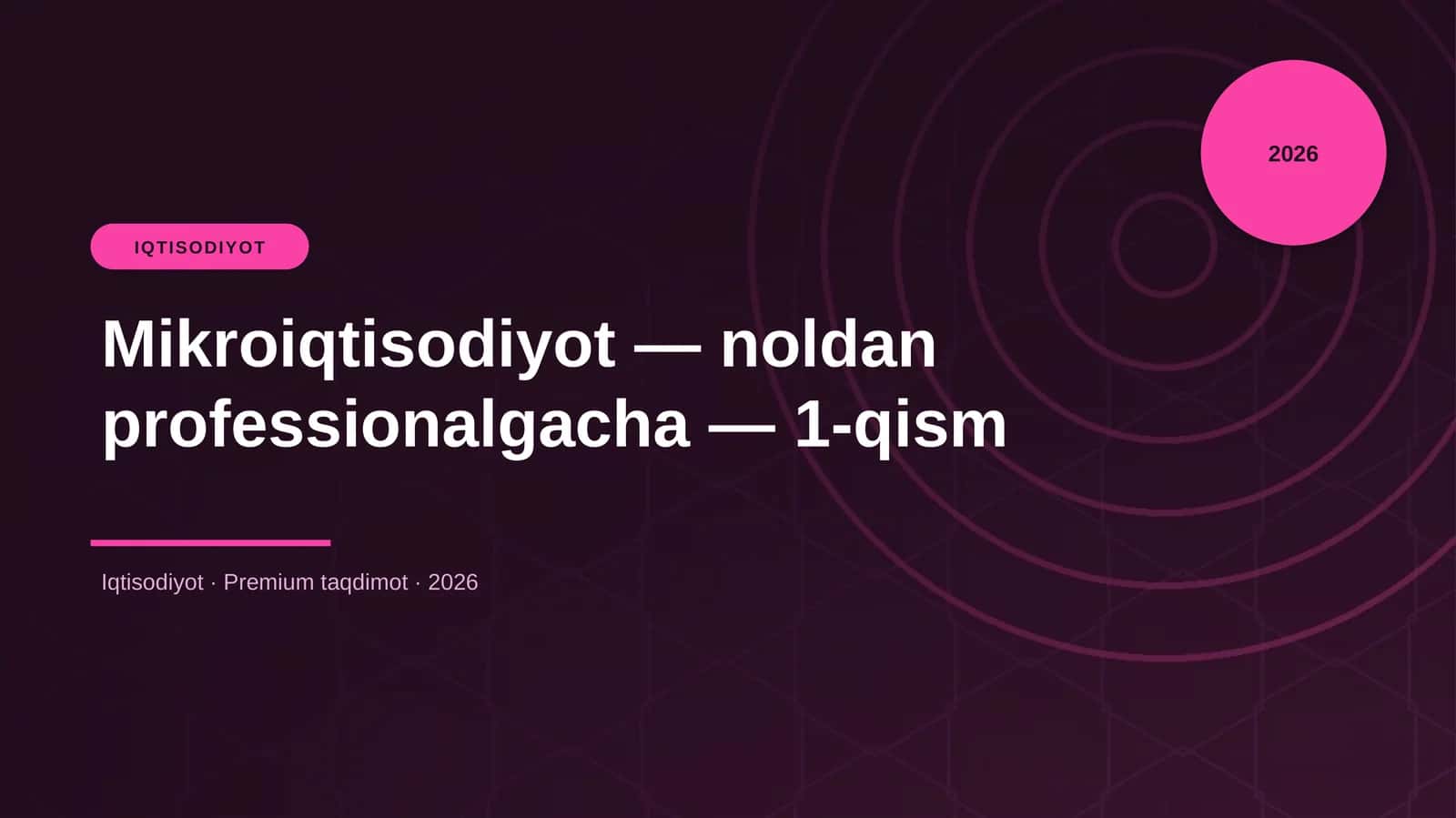 Mikroiqtisodiyot — noldan professionalgacha — 1-qism