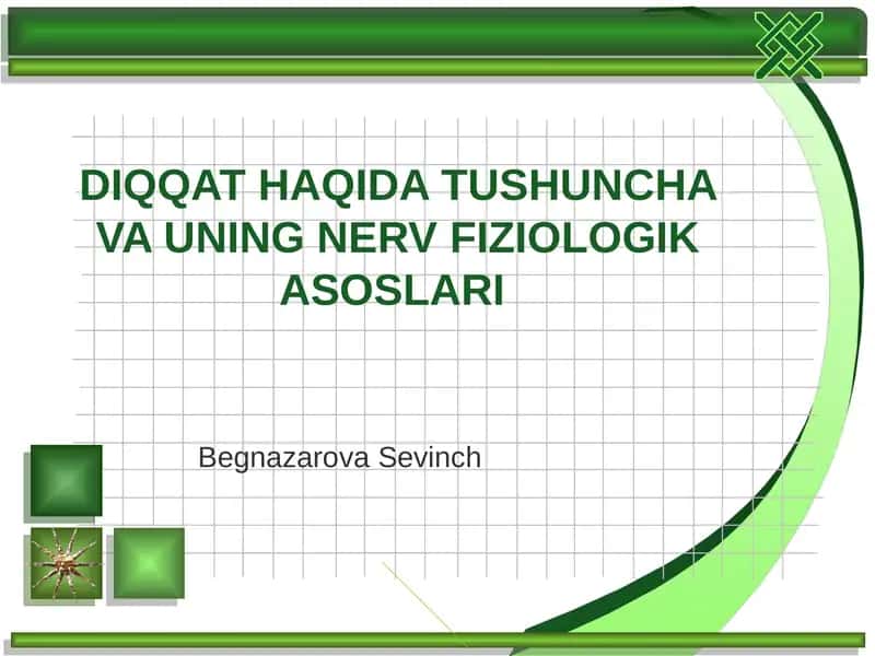 DIQQAT HAQIDA TUSHUNCHA VA UNING NERV FIZIOLOGIK ASOSLARI
