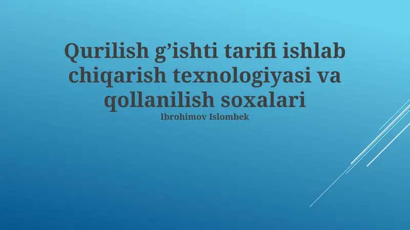 G'isht ishlab chiqarish texnologiyasi