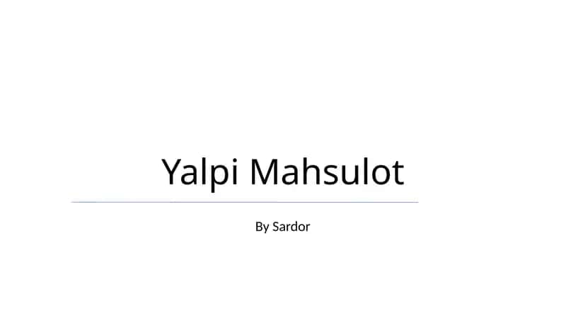 Yalpi Mahsulot