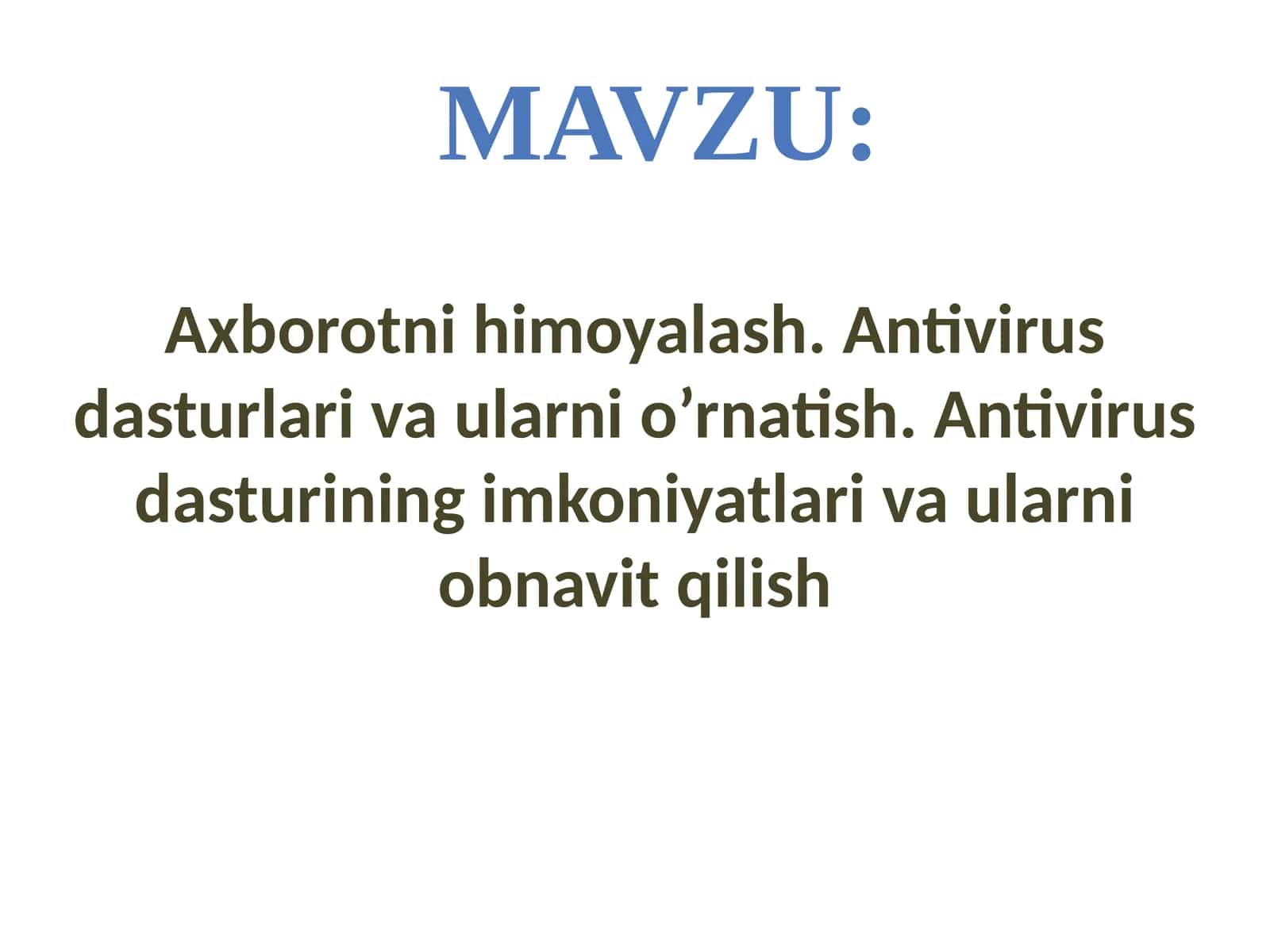 Axborotni  himoyalash