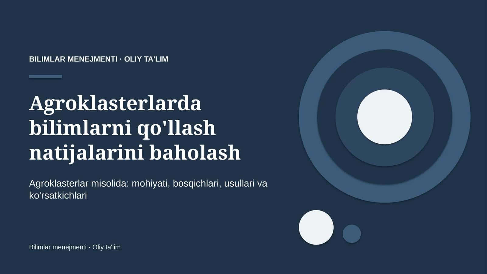 agroklasterlarda bilimlarni qo'llash natijalarini baholash 1348