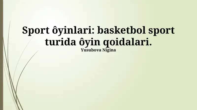 Basketbol o'yini qoidalari
