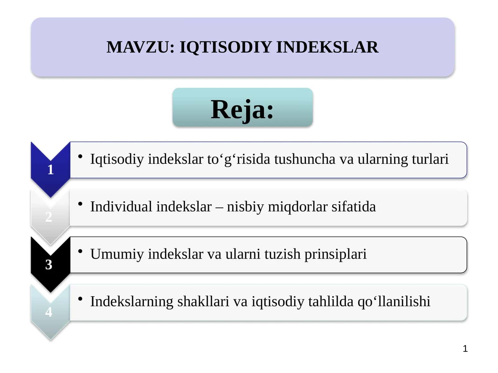 IQTISODIY INDEKSLAR
