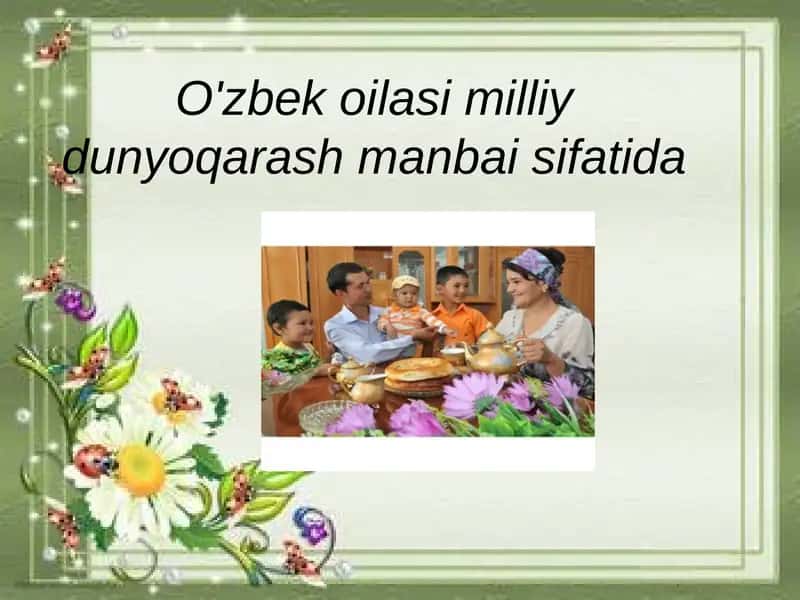 Nikoh va o'z oilaviy munosabatlari