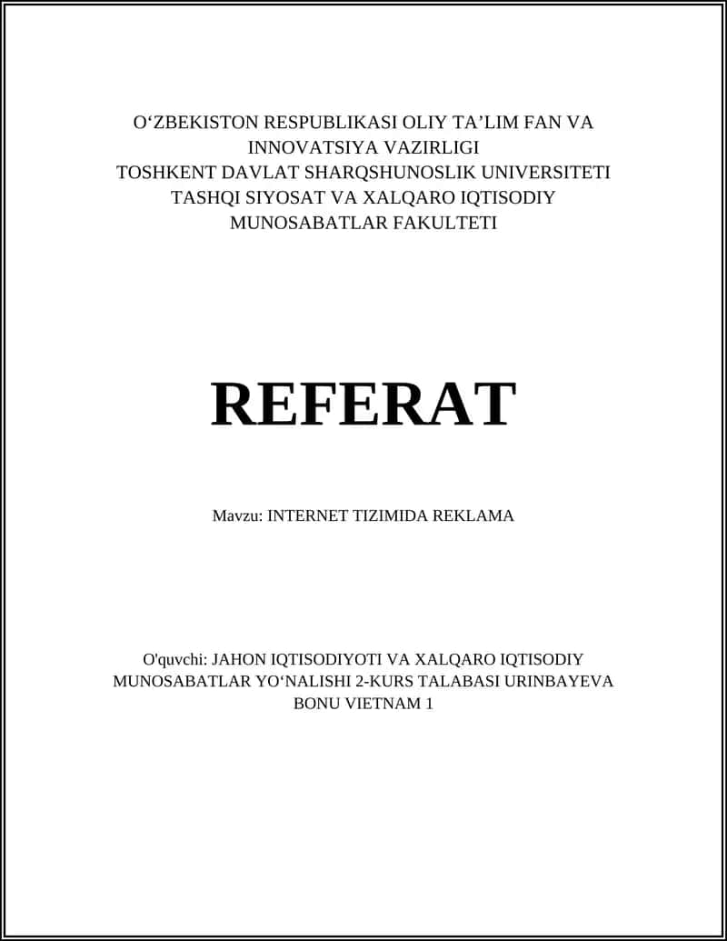 INTERNET TIZIMIDA REKLAMA