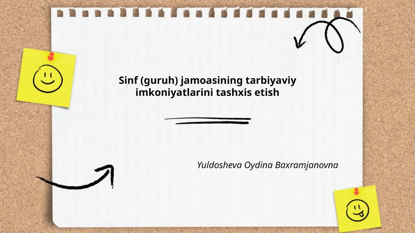 Sinf (guruh) jamoasining tarbiyaviy imkoniyatlarini tashxis etish