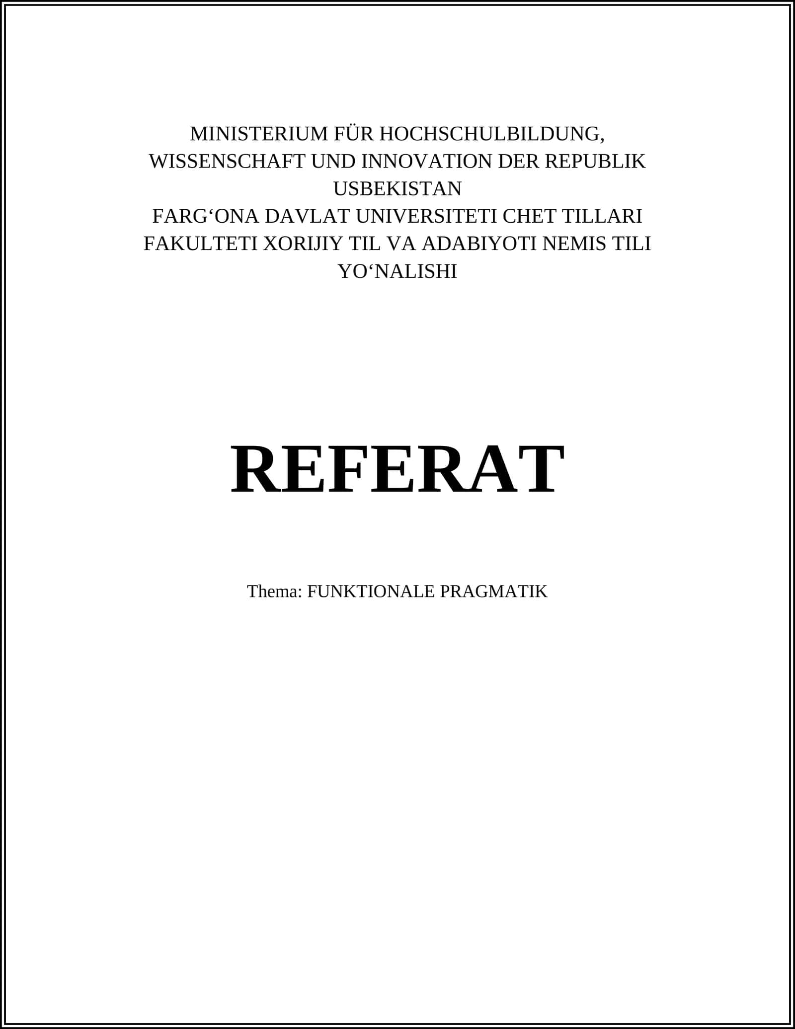 FUNKTIONALE PRAGMATIK