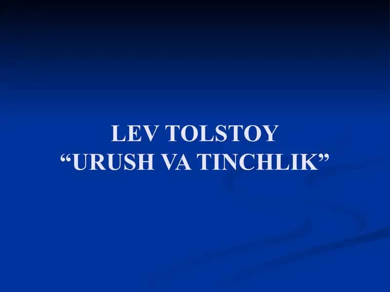 Urush va tinchlik