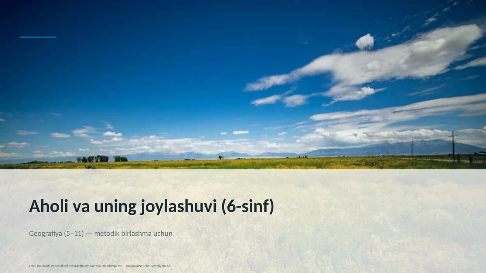 Aholi va uning joylashuvi (6-sinf)