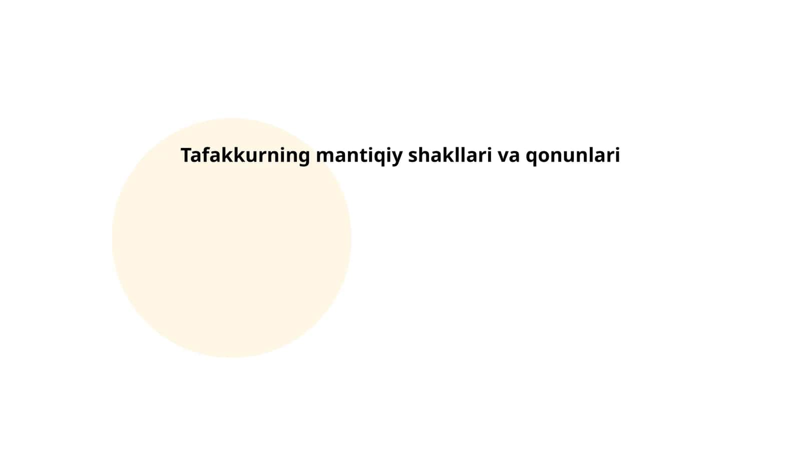 Tafakkurning mantiqiy shakllari va qonunlari