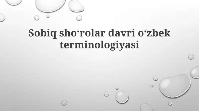 Sovet davri O'zbek terminologiyasi