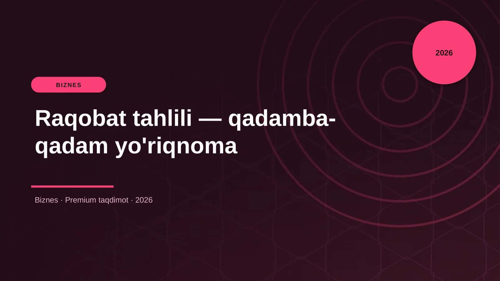 Raqobat tahlili - qadamba-qadam yo'riqnoma
