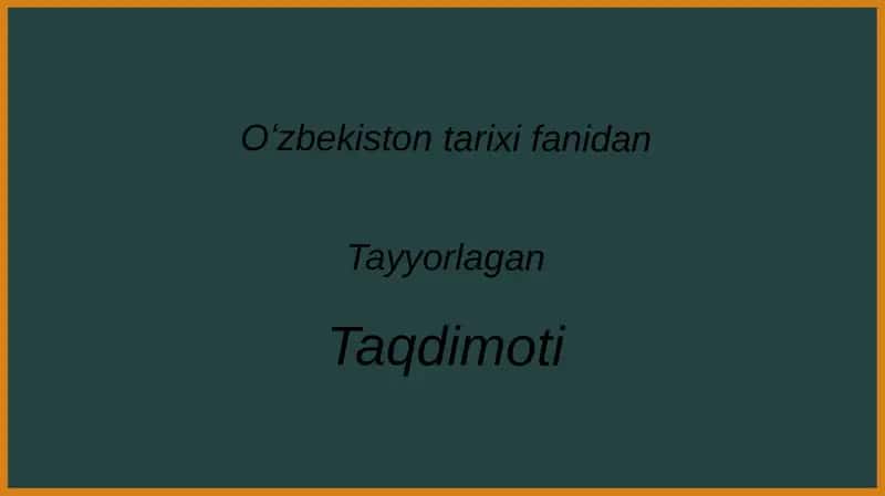 AQSH VA OʻZBEKISTON MUNOSABATLARI