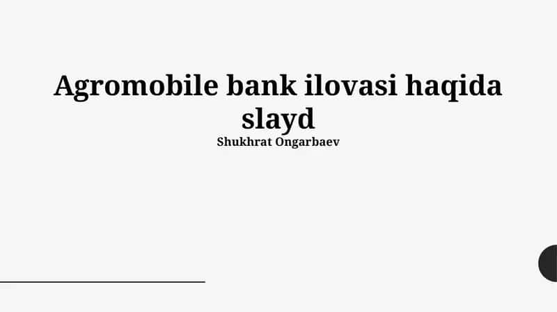 Agromobile Bank ilovasi