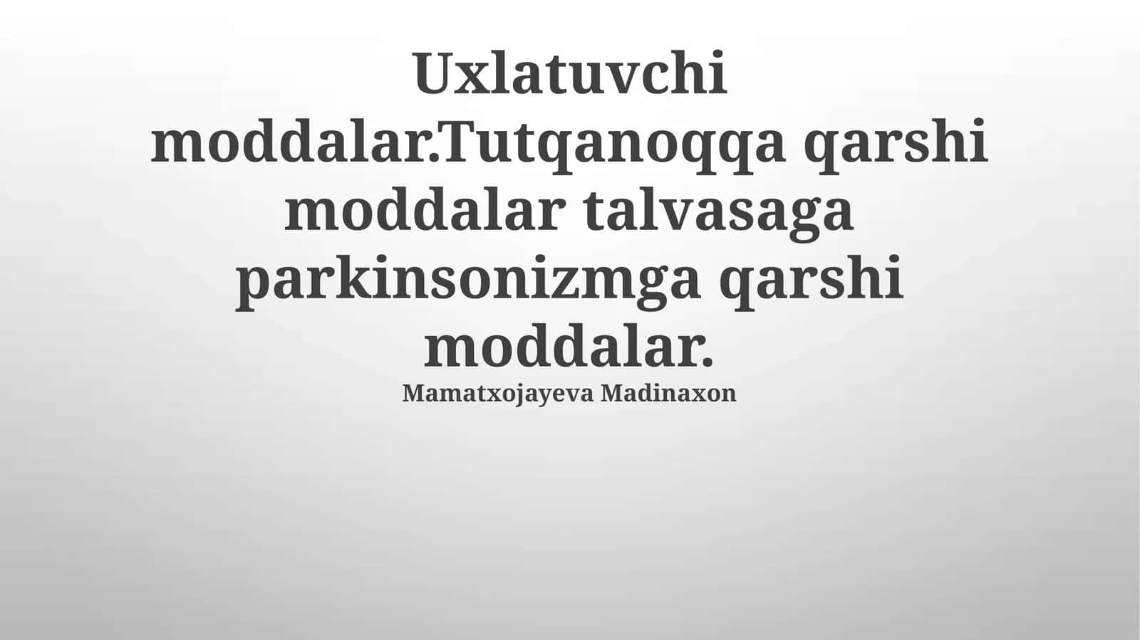 Antispazmodik dorilar