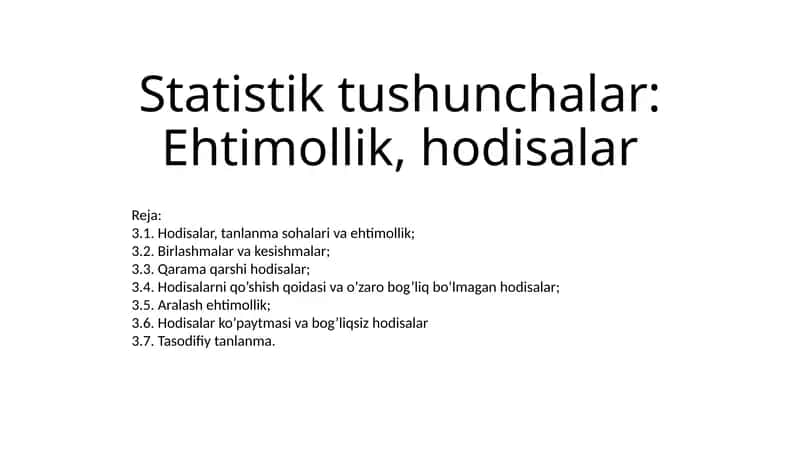 Statistiktushunchalar