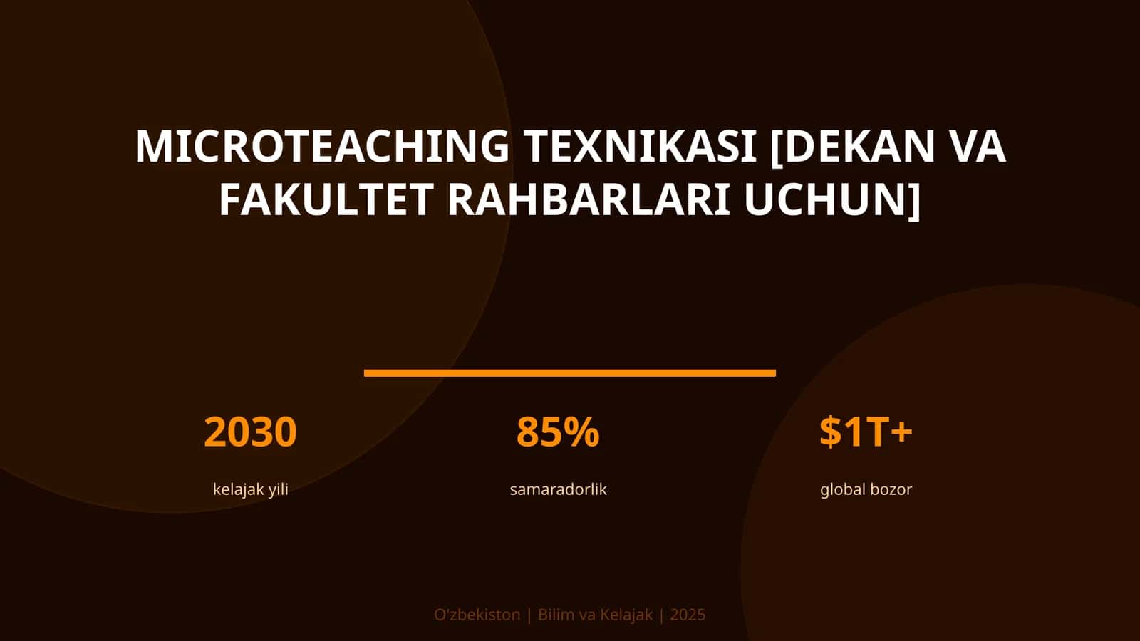 MICROTEACHING TEXNIKASI [DEKAN VA FAKULTET RAHBARLARI UCHUN]