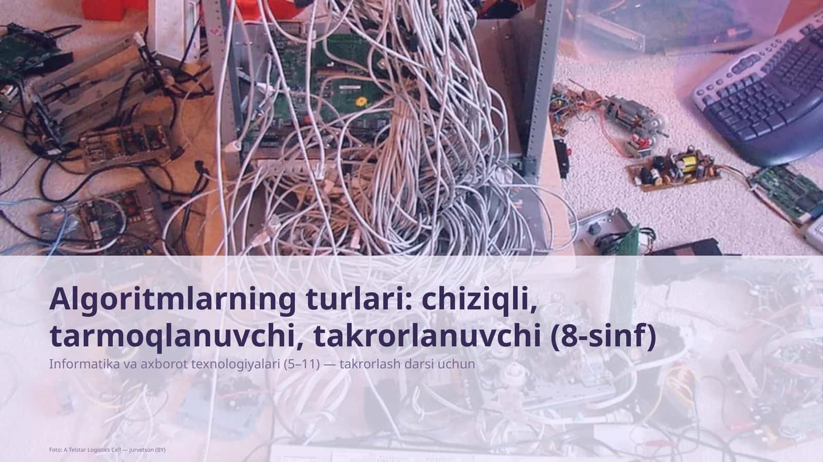 Algoritmlarning turlari: chiziqli, tarmoqlanuvchi, takrorlanuvchi (8-sinf)