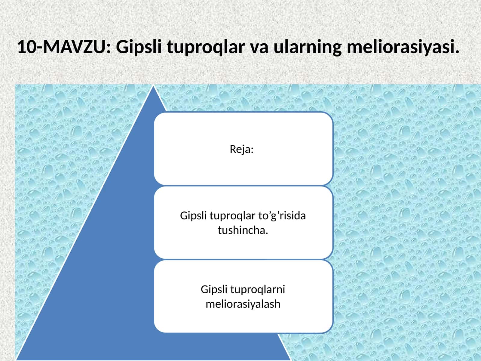Gipslitu proqlar va ularning meliorasiyasi