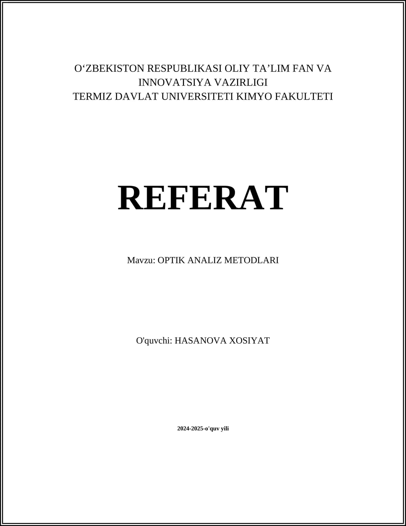 OPTIK ANALIZ METODLARI