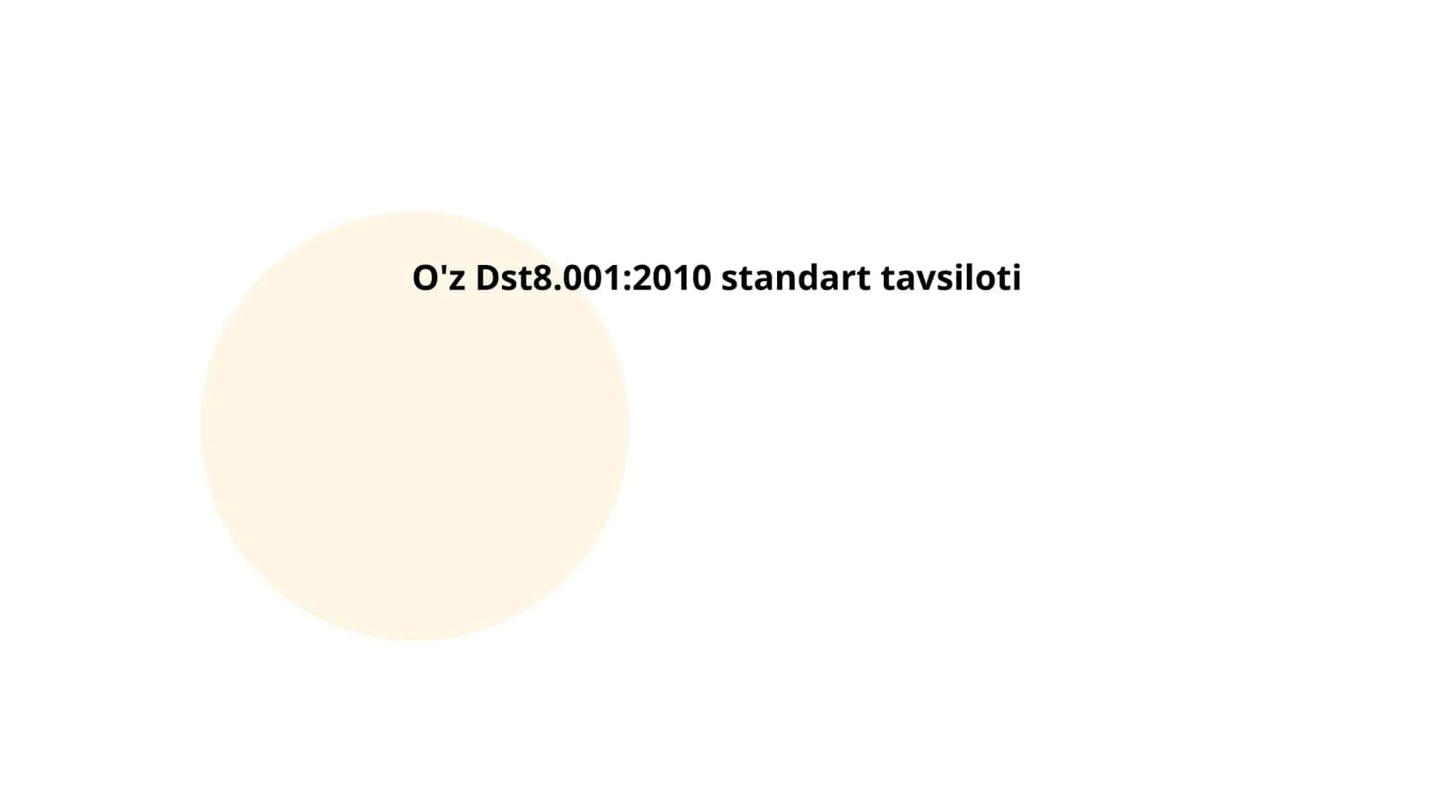 O'z Dst8.001:2010 standart tavsiloti