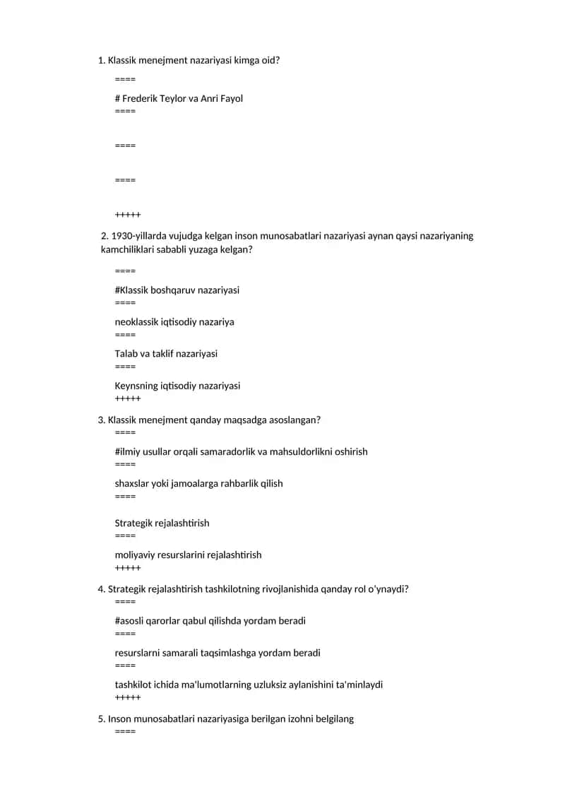 Klassik menejment qanday maqsadga asoslangan?