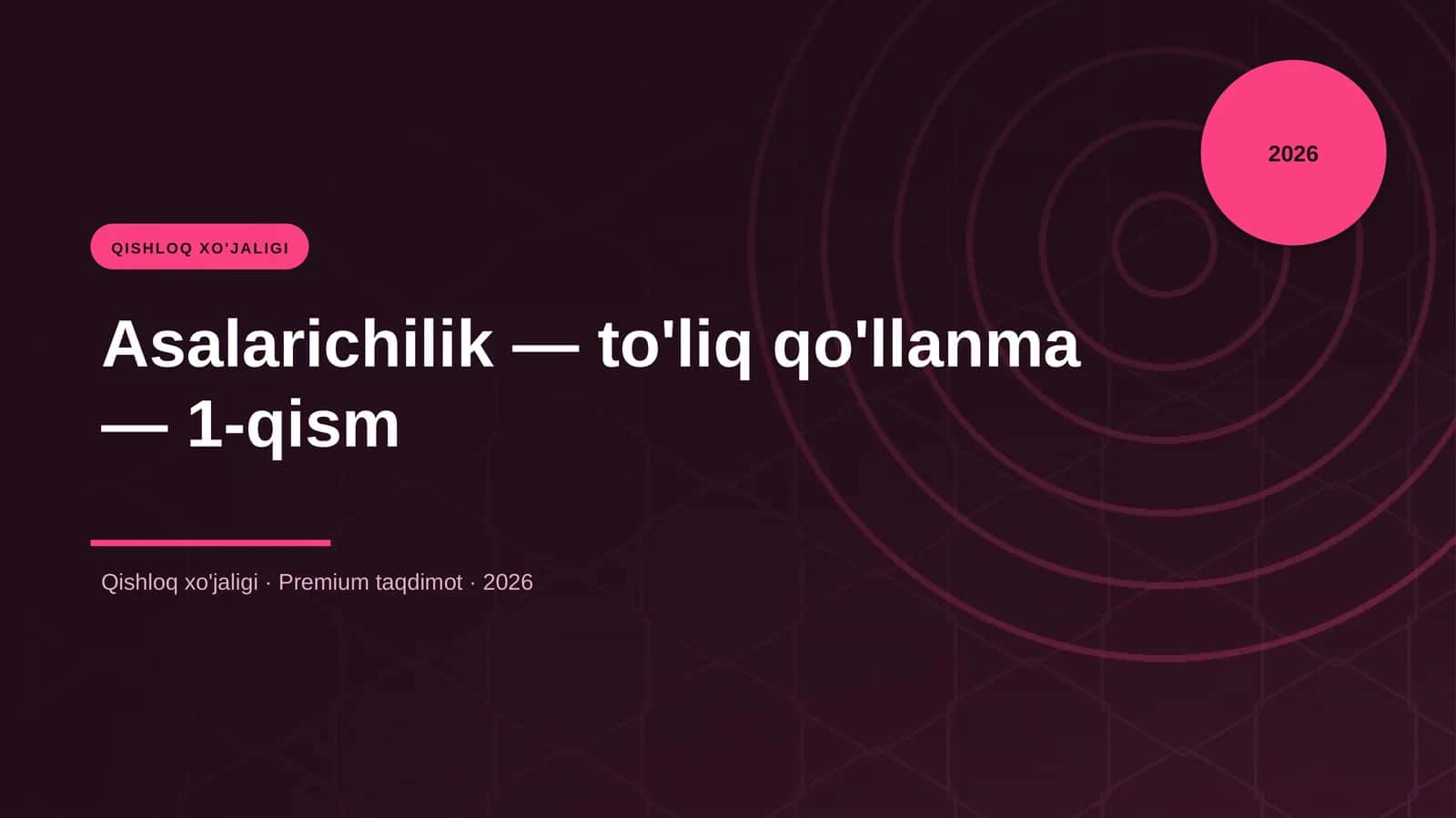 Asalarichilik — to'liq qo'llanma — 1-qism