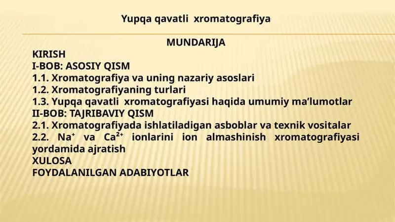 Yupqa qavatli  xromatografiya