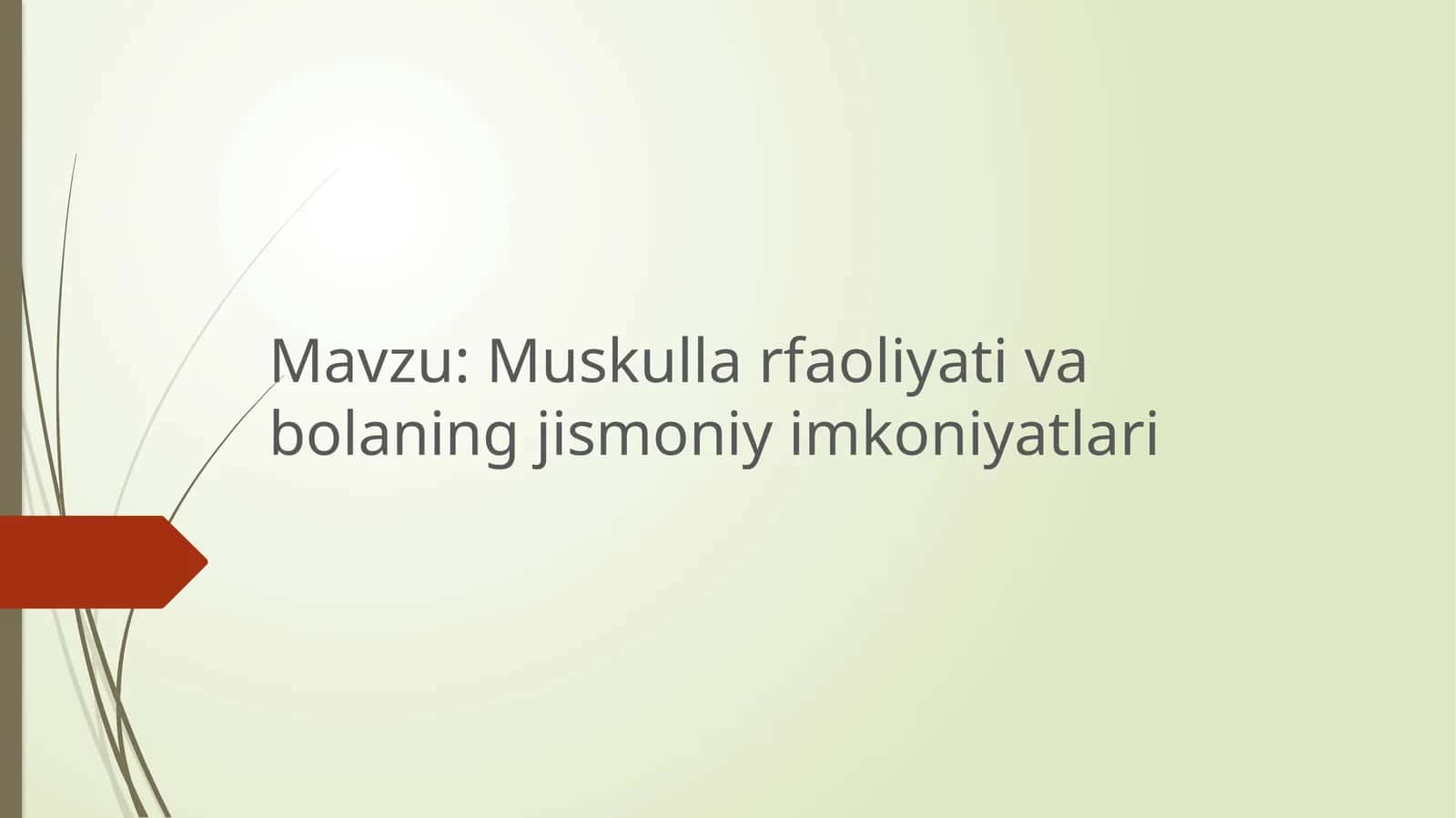 Muskullar faoliyati va bolaning jismoniy imkoniyatlari