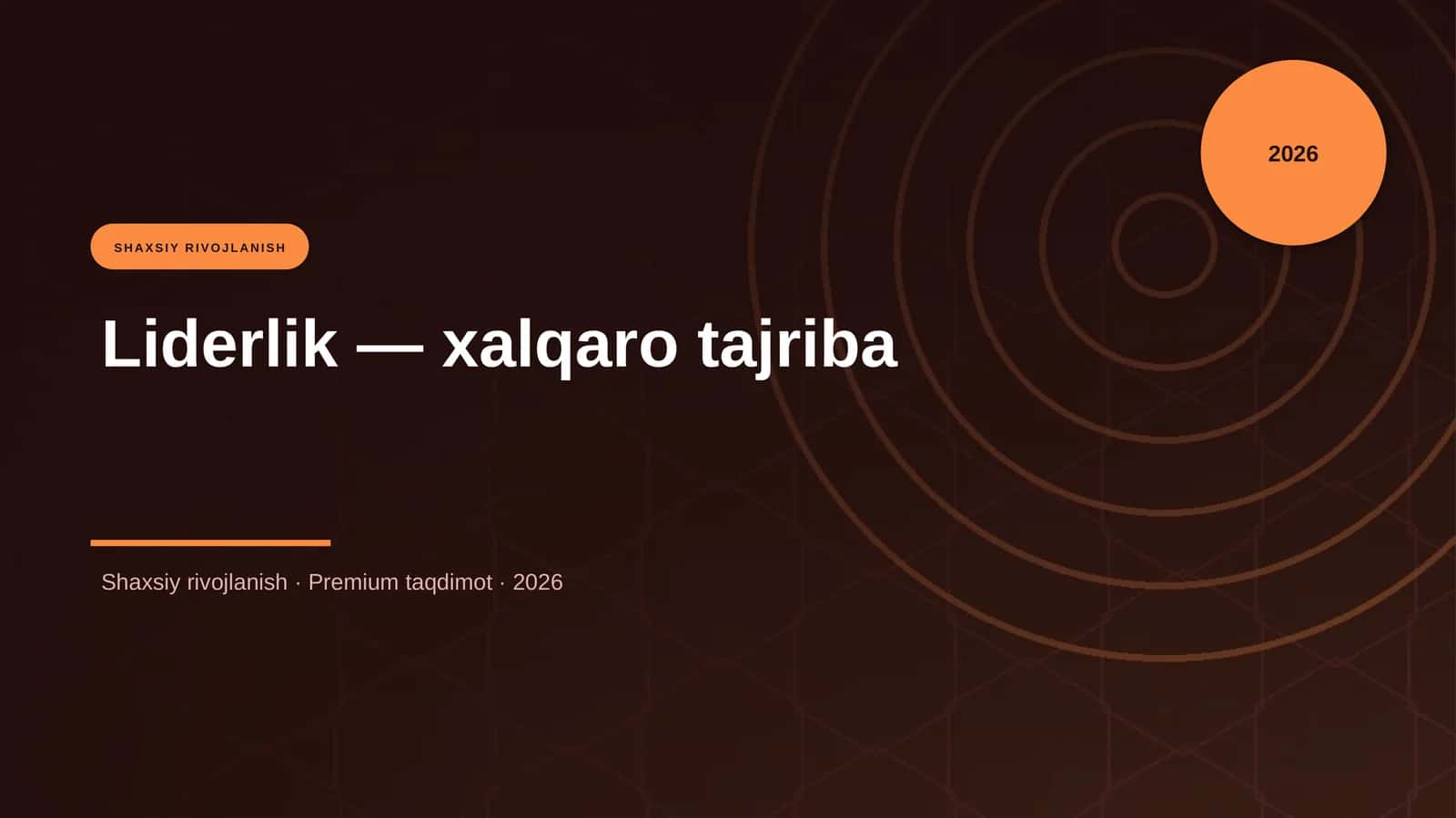 Liderlik — xalqaro tajriba