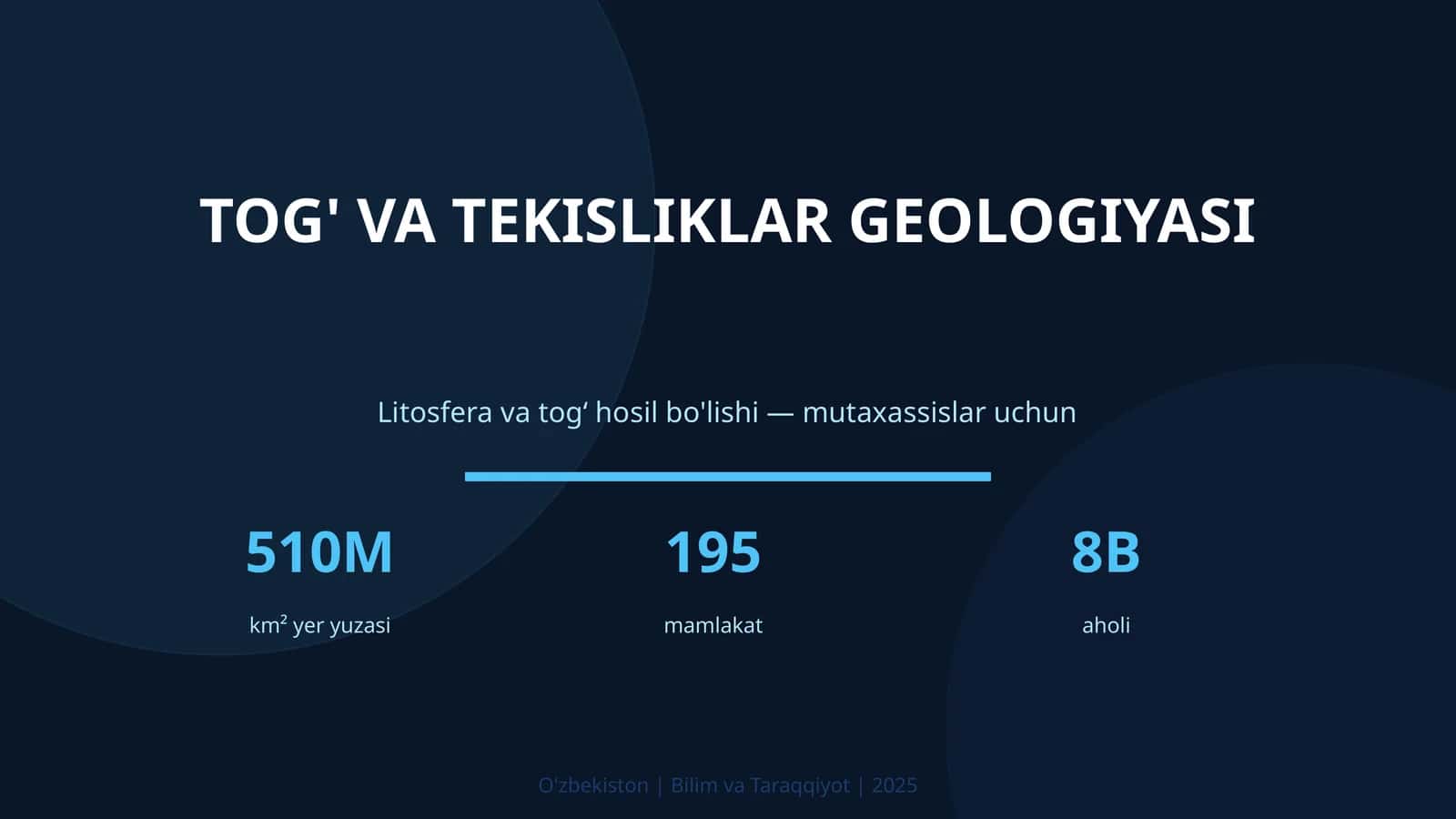 TOG' VA TEKISLIKLAR GEOLOGIYASI