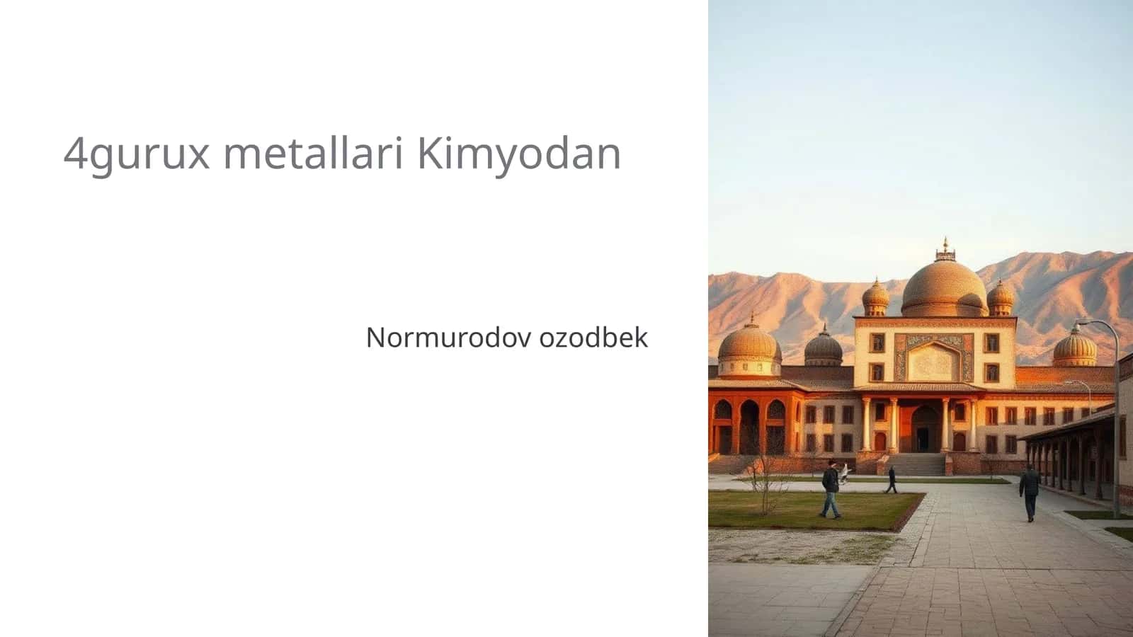 4-guruh metallari Kimyodan