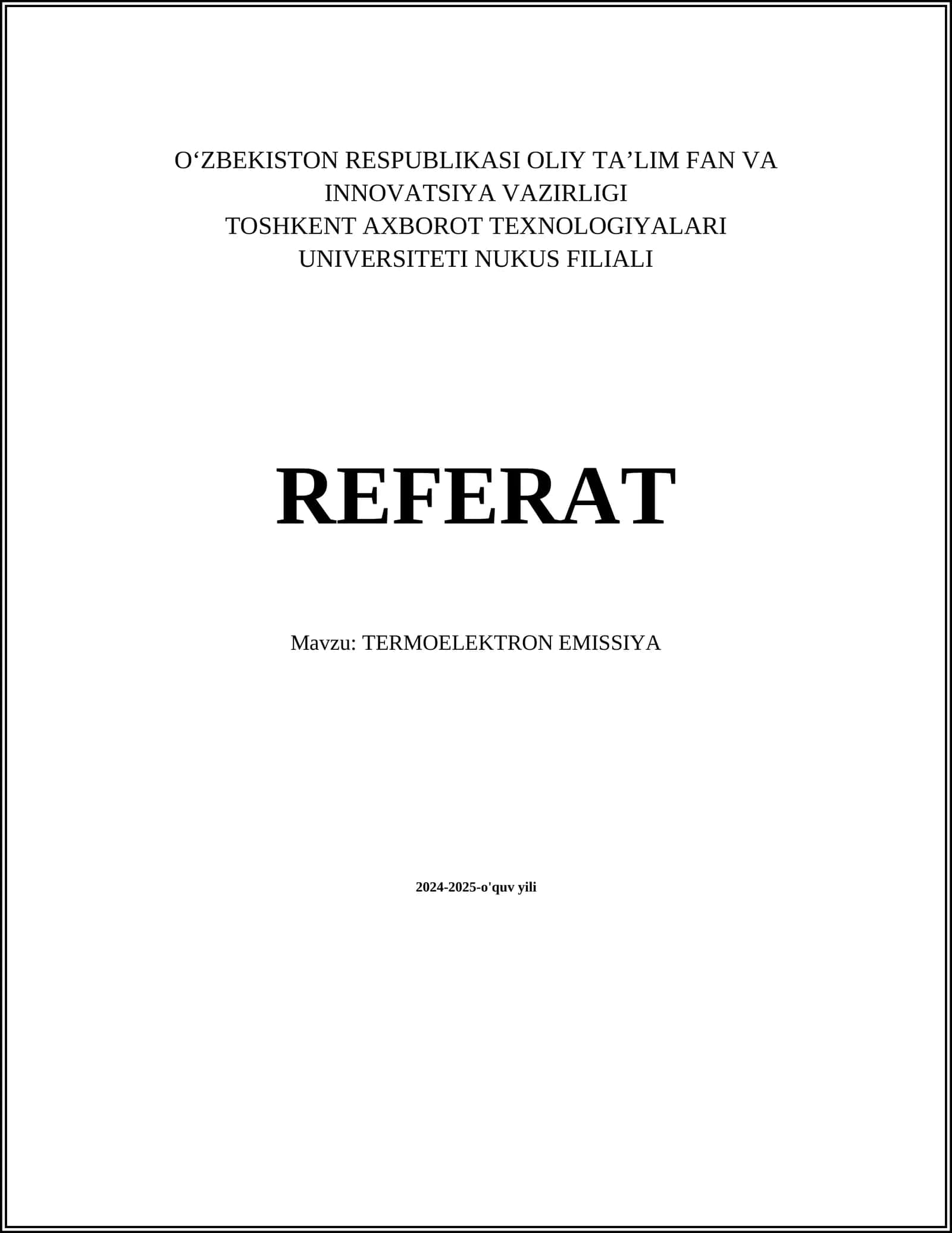 TERMOELEKTRON EMISSIYA