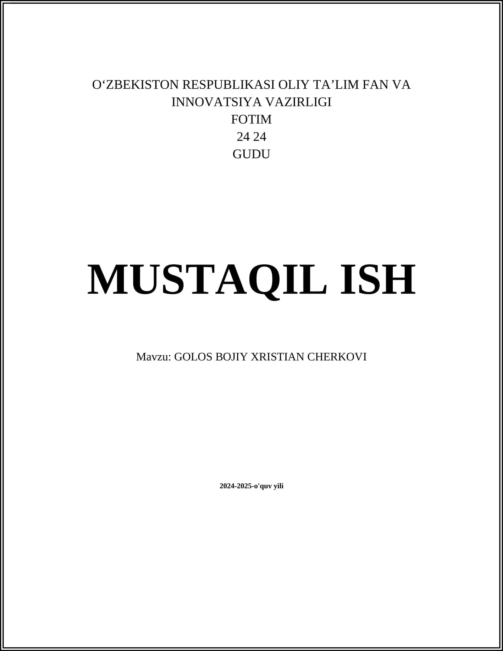 GOLOS BOJIY XRISTIAN CHERKOVI